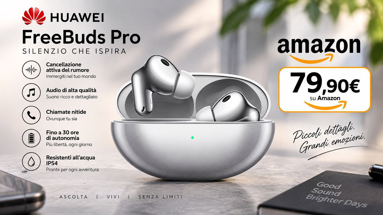 HUAWEI FreeBuds Neo a 79,9€ su Amazon: sconto del 38%