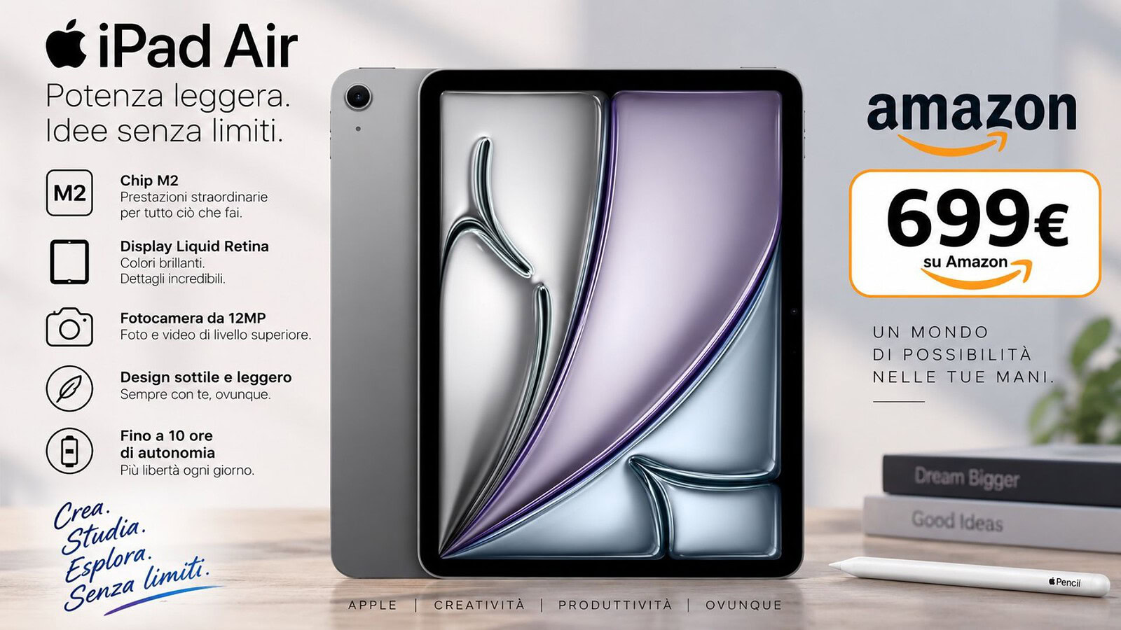 iPad Air 11 M4 a 699 euro su Amazon: sconto di 130 euro