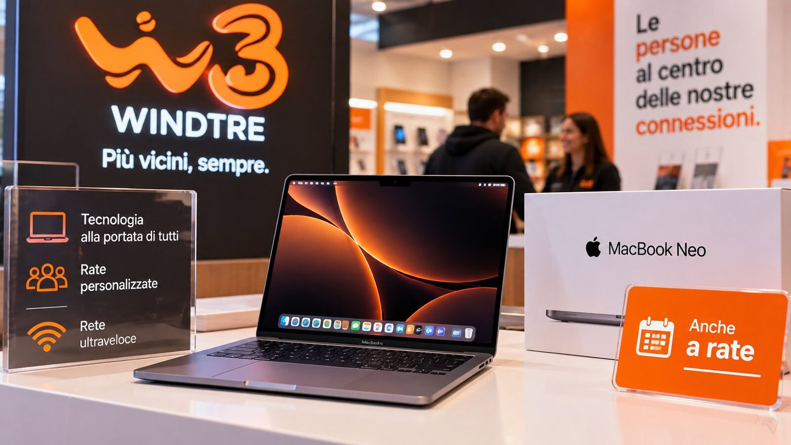 MacBook Neo da WindTre a rate: prezzi da 17,99 euro al mese