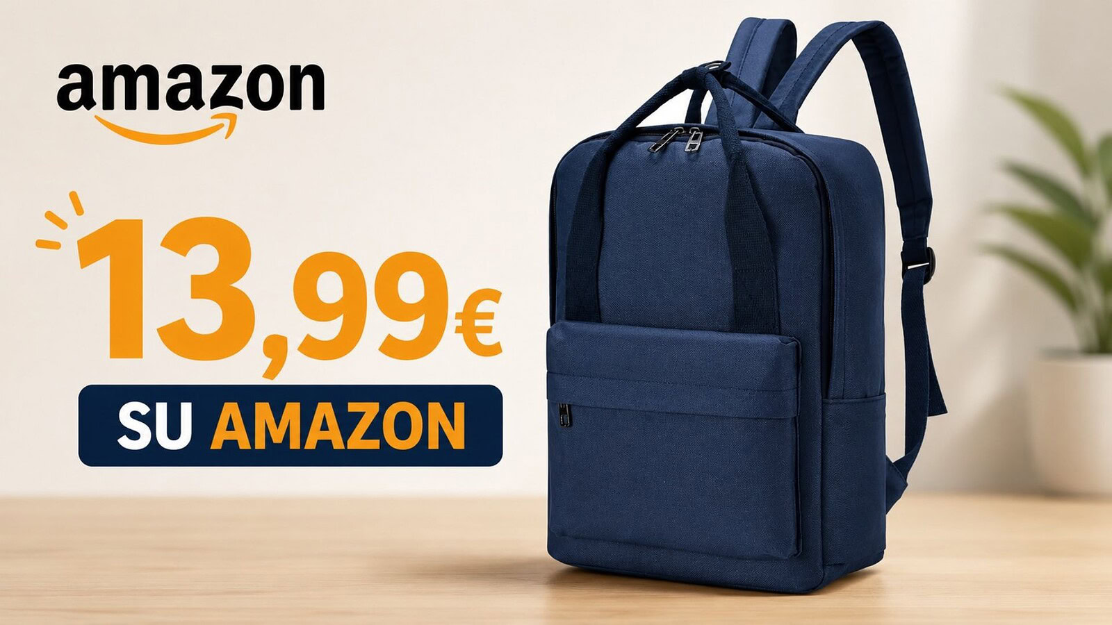 Zaino perfetto per l'aereo a 13,99€: il prezzo più basso mai visto su Amazon