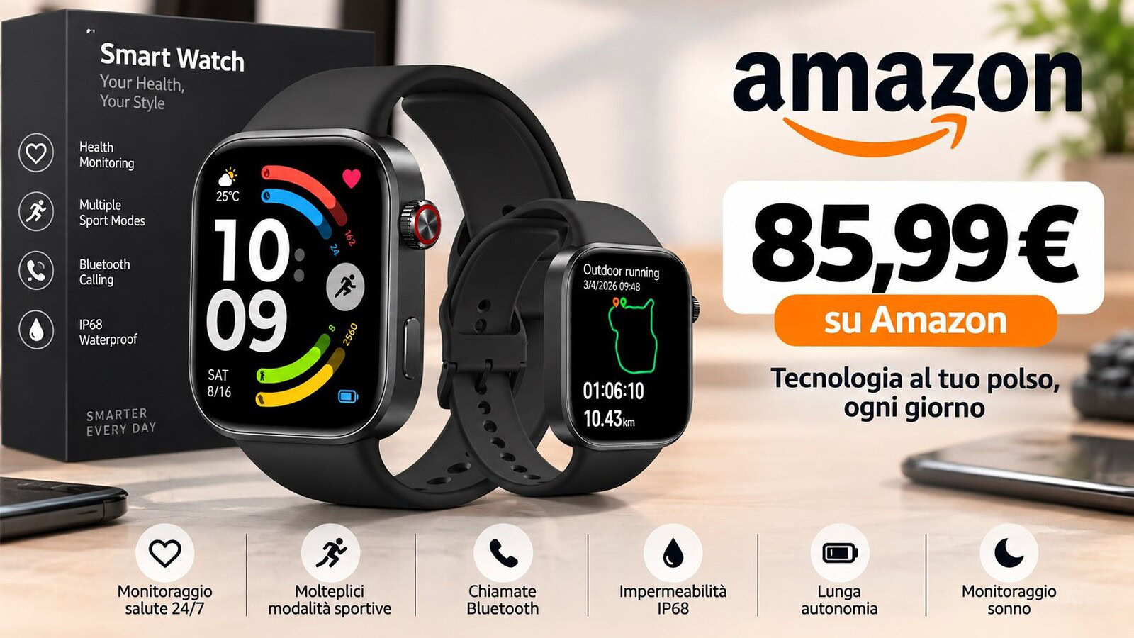 Redmi Watch 6 a 85,99 euro: AMOLED e 24 giorni di autonomia