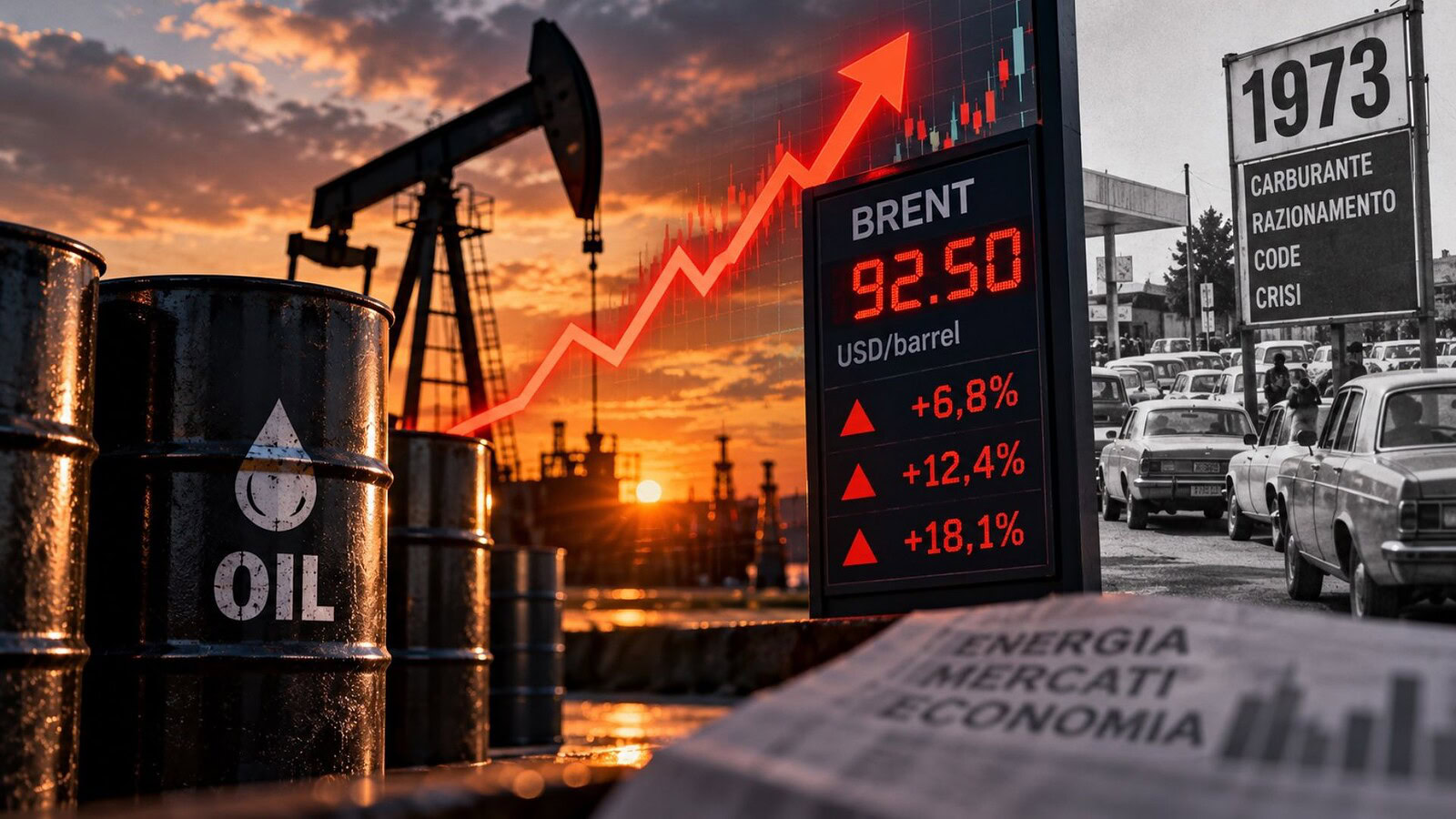 Petrolio in rialzo: oleodotto saudita fermo, Brent +76%