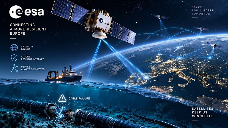 CableShield: l'ESA prepara il backup satellitare dei cavi sottomarini