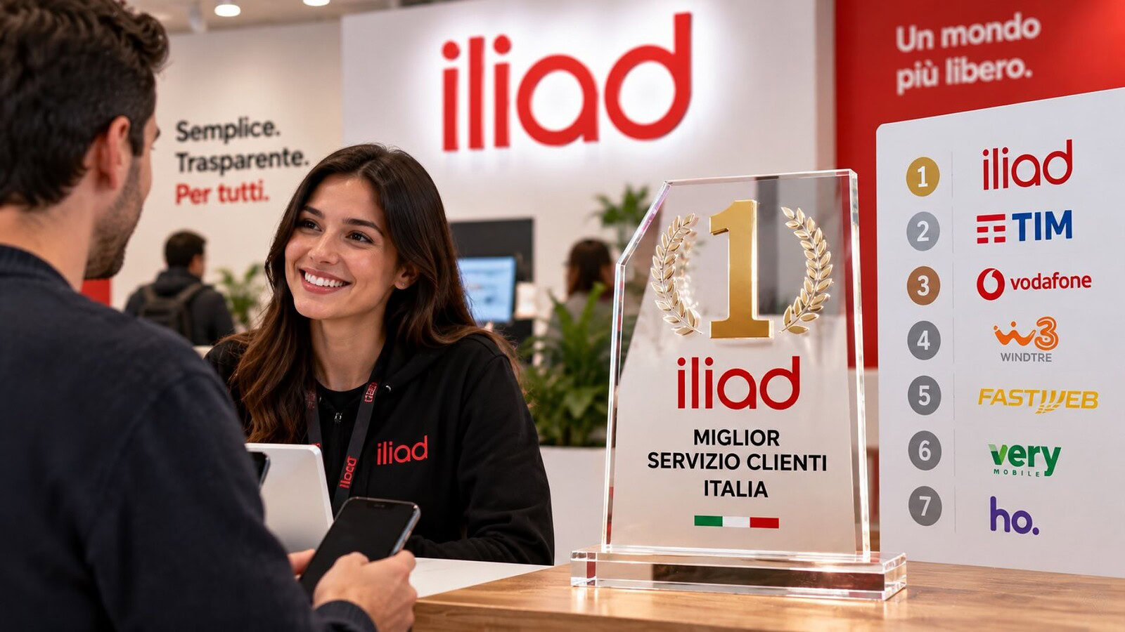 Iliad miglior servizio clienti: primo posto per il quinto anno