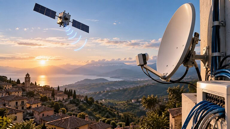 Fastweb e Telespazio: internet satellitare ibrido fino a 515 Mbps