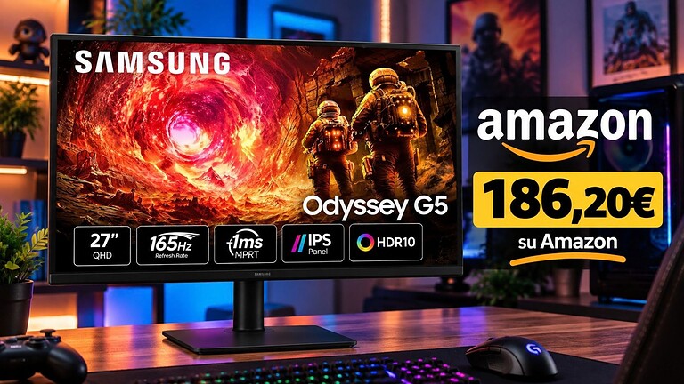 Samsung Odyssey G5 QHD da 27 pollici al minimo storico su Amazon