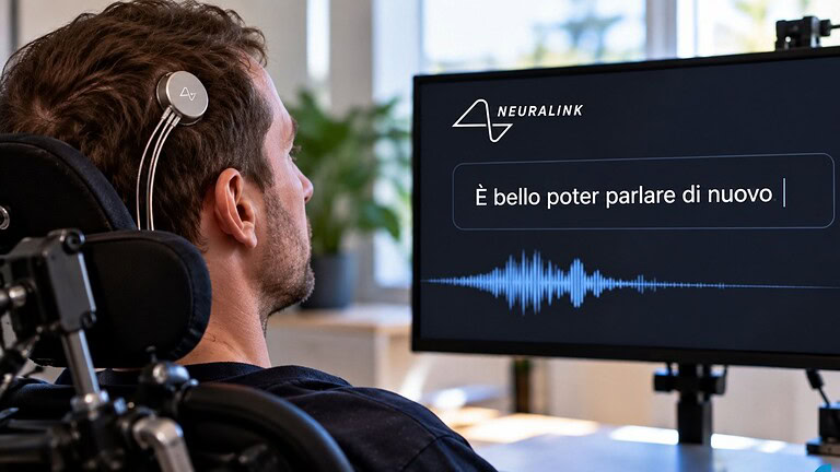 Neuralink, un paziente con SLA torna a parlare e dice "ti amo"