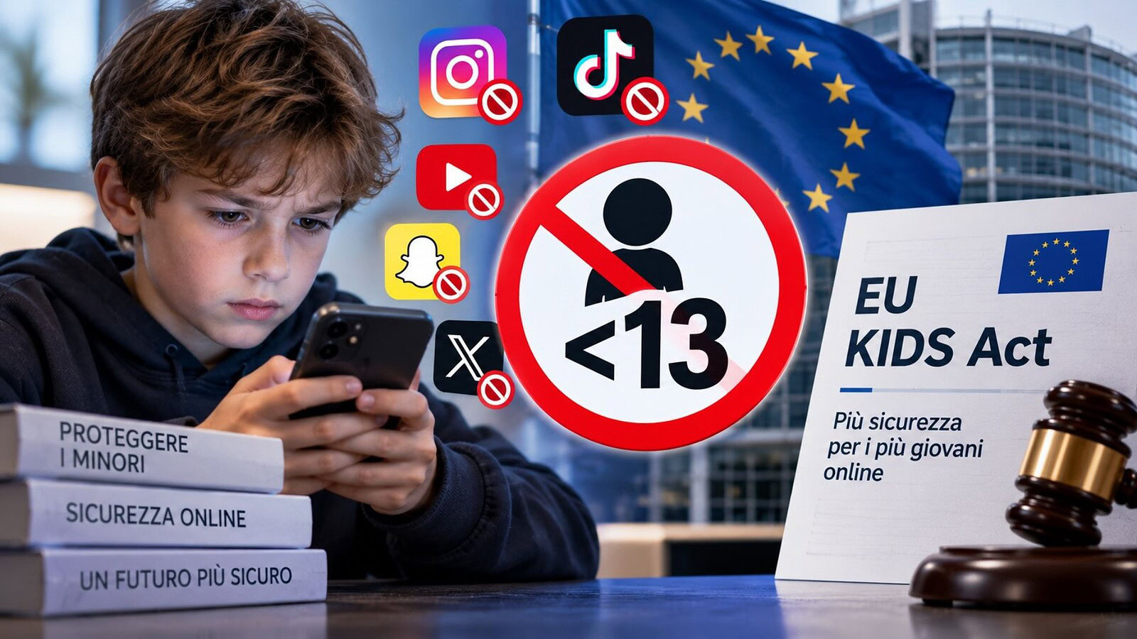 EU KIDS Act: social vietati sotto i 13 anni senza genitori