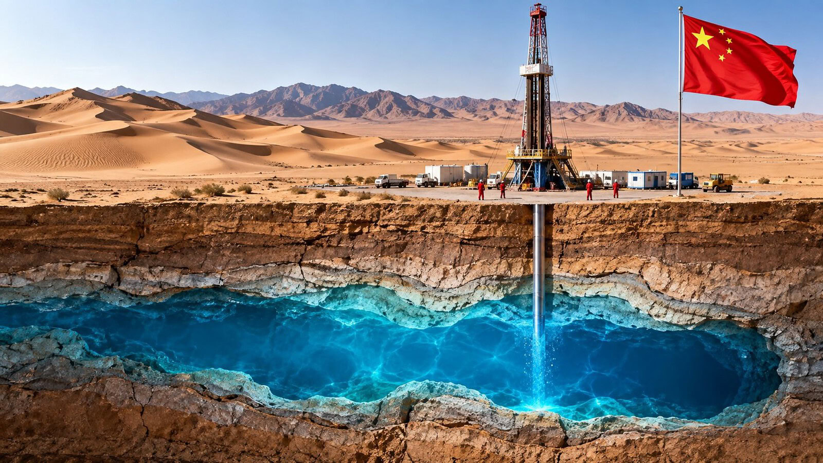 Cina: scoperte due riserve d'acqua sotto il deserto