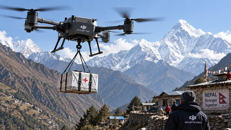 DJI FlyCart 100: droni cargo riforniscono le valli in Nepal