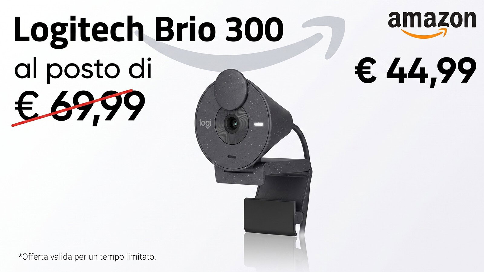 Logitech Brio 300 in offerta su Amazon a 44,99 euro: -36%