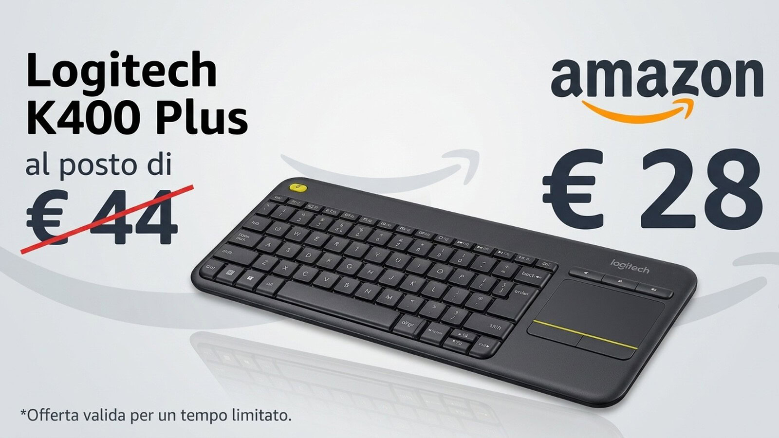 Logitech K400 Plus in offerta a 28,49€: sconto del 37% su Amazon