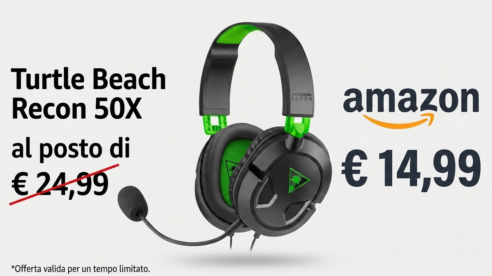 Turtle Beach Recon 50X a 14,99€ su Amazon: sconto del 40%