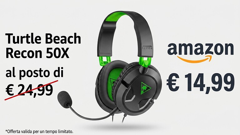 Turtle Beach Recon 50X a 14,99€ su Amazon: sconto del 40%