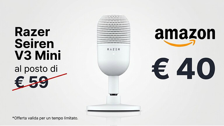 Razer Seiren V3 Mini a 40€ su Amazon: minimo storico -33%