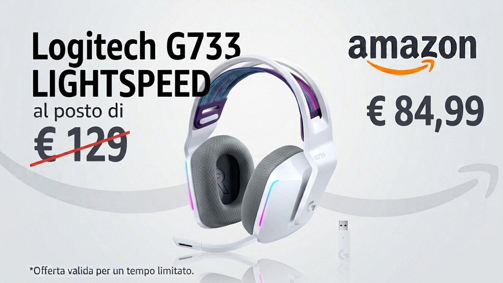 Logitech G733 in offerta: cuffie wireless da gaming a 84,99 euro