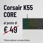 Corsair K55 CORE in offerta a 39,90 euro: silenziosa e RGB