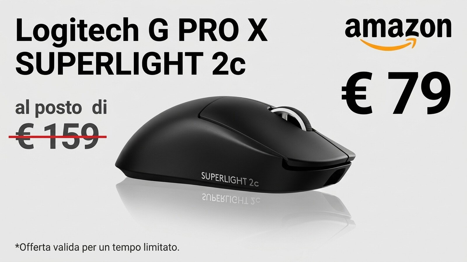 Logitech G PRO X SUPERLIGHT 2c a metà prezzo: 79,99€ su Amazon