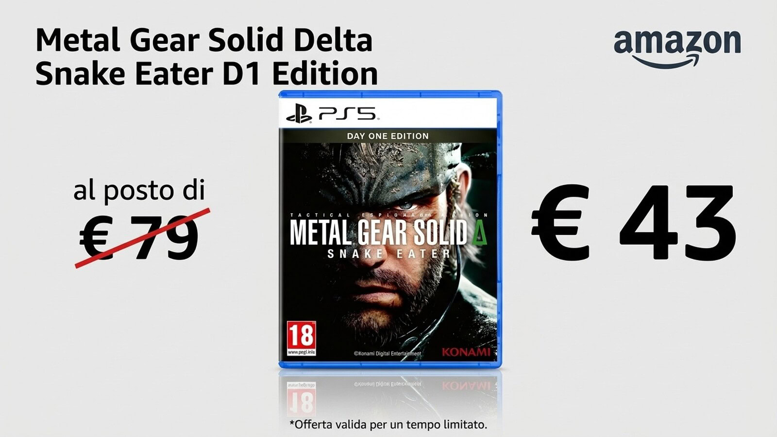 Metal Gear Solid Delta in sconto del 45%: costa 43,70 euro