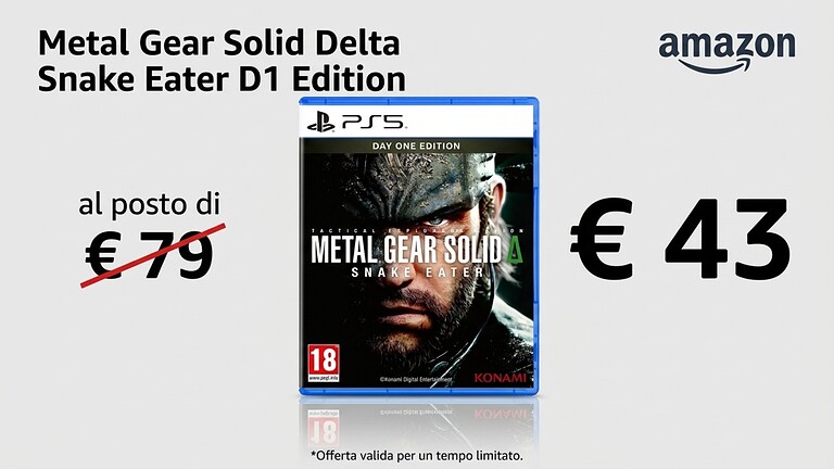 Metal Gear Solid Delta in sconto del 45%: costa 43,70 euro