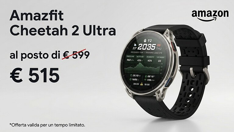 Amazfit Cheetah 2 Ultra a 515,99€: titanio e 30 giorni