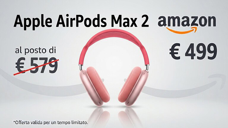 AirPods Max 2 a 499 euro su Amazon: minimo storico