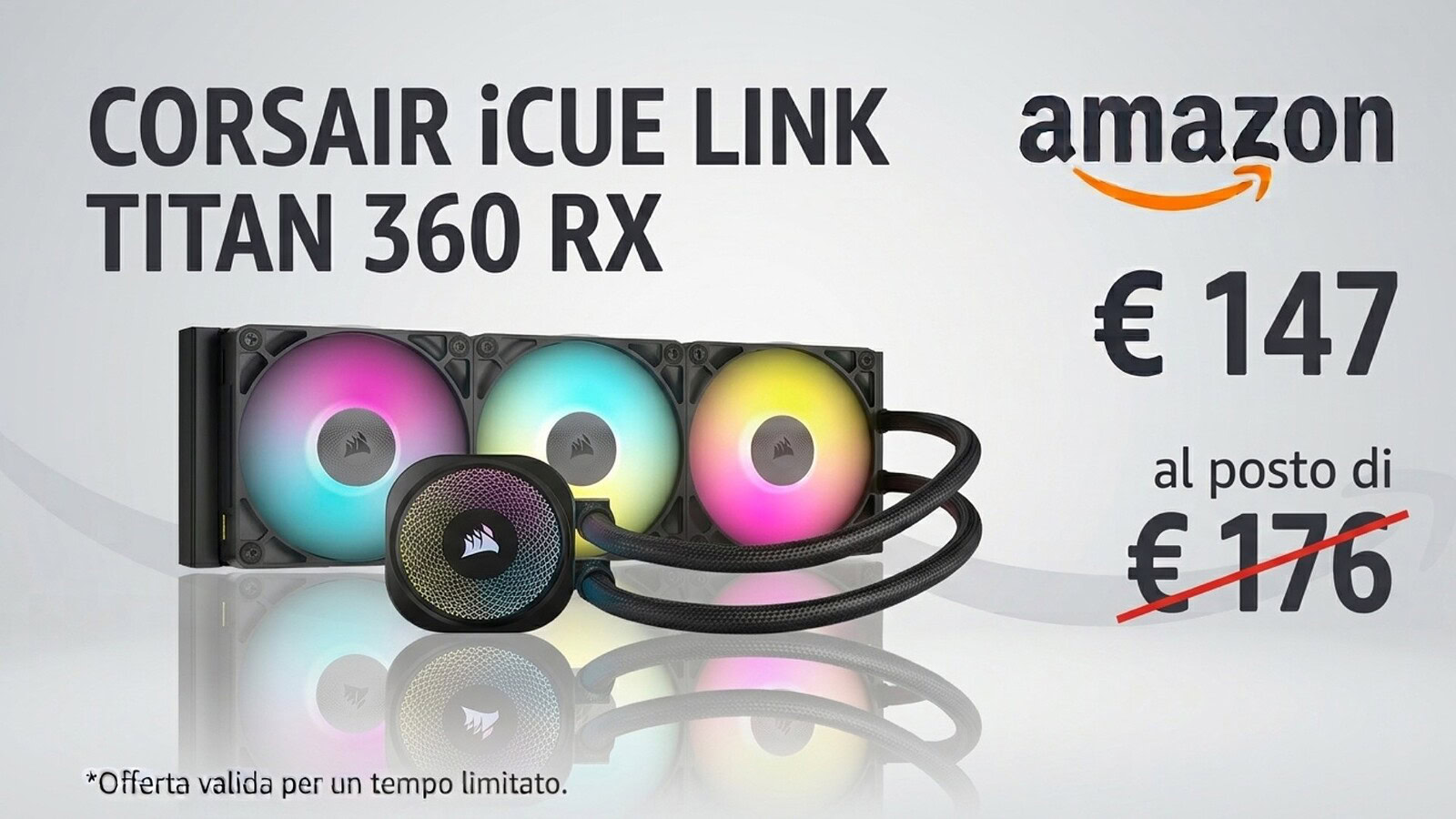 Corsair TITAN 360 RX RGB in offerta su Amazon a 147 euro