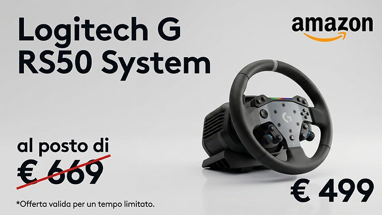 Logitech G RS50 in offerta: base Direct Drive 8 Nm a 499€