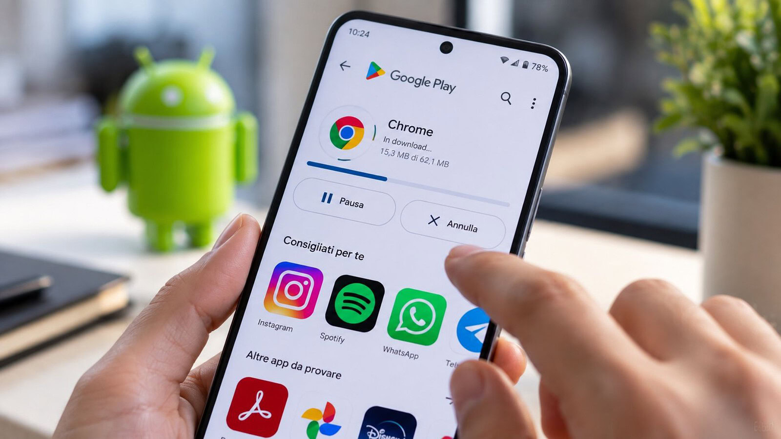 Google Play Store, arriva la pausa dei download su Android