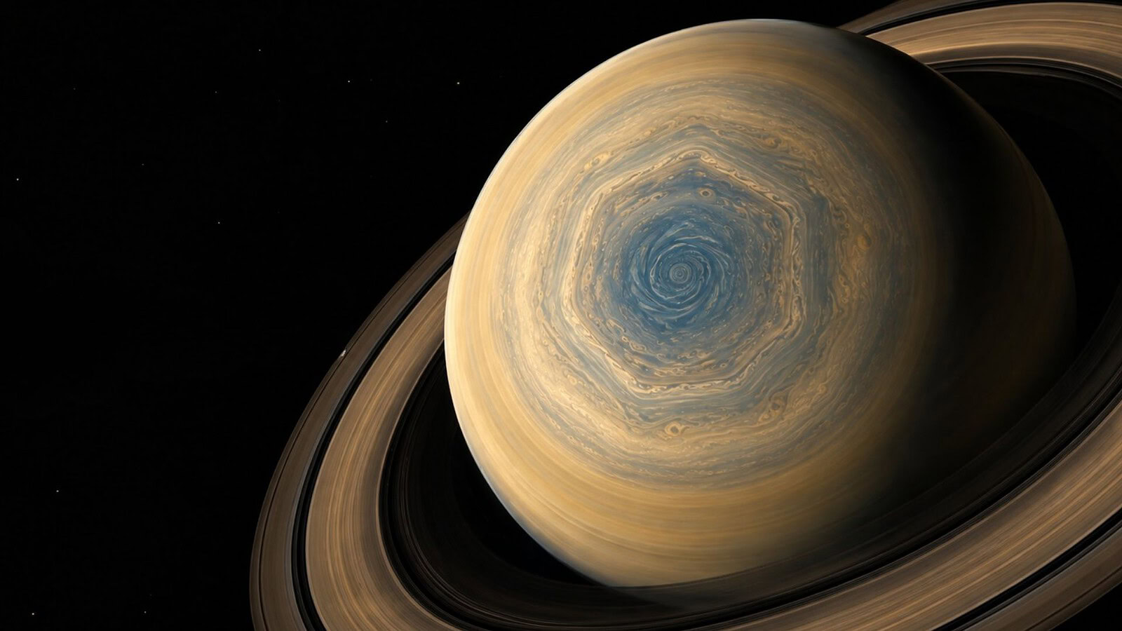 Saturno, un decagono sul polo sud svelato da Hubble