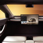 Tesla Cybercab, spunta un volante virtuale sul touchscreen
