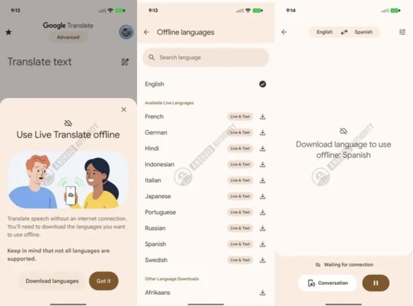 Google Translate offline Google Translate traduce dal vivo offline sui Pixel recenti