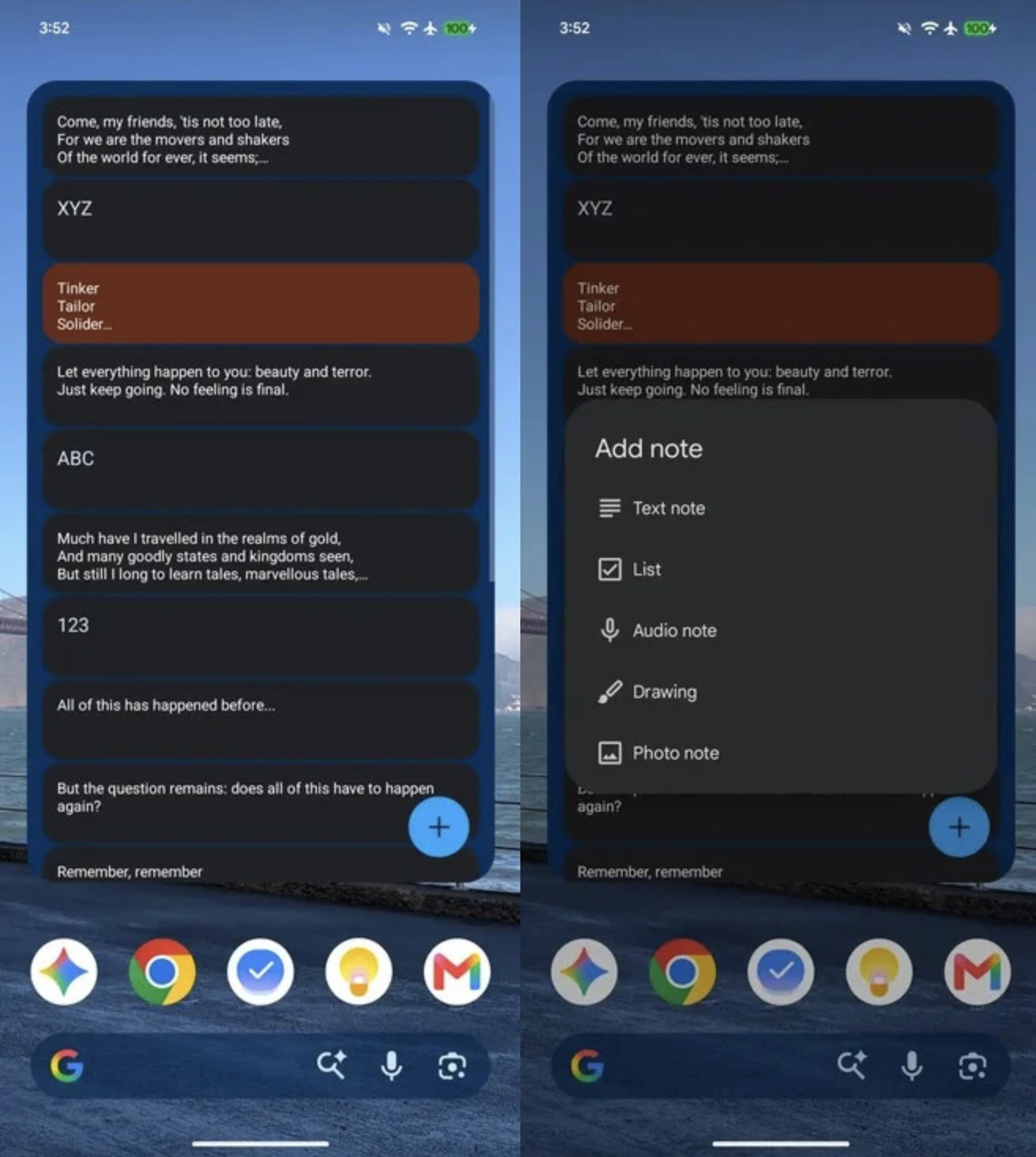 widget Google Keep Google Keep: il widget note cambia con un nuovo pulsante FAB