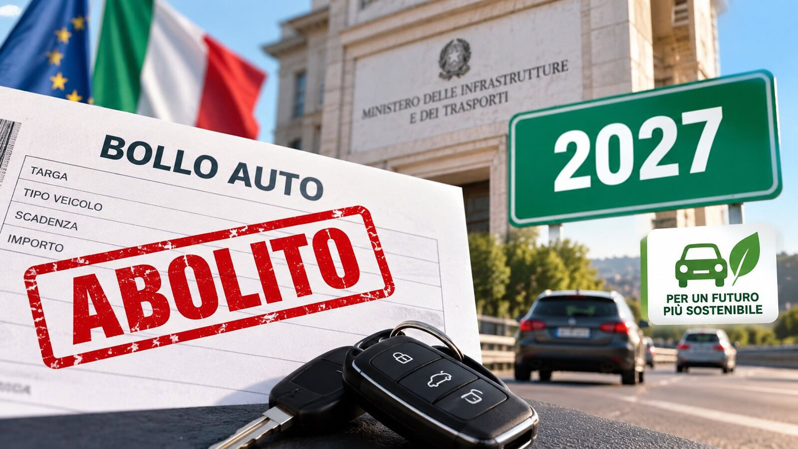 Bollo auto abolito ufficialmente, si parte dal 2027: ecco chi avrà diritto all’esenzione