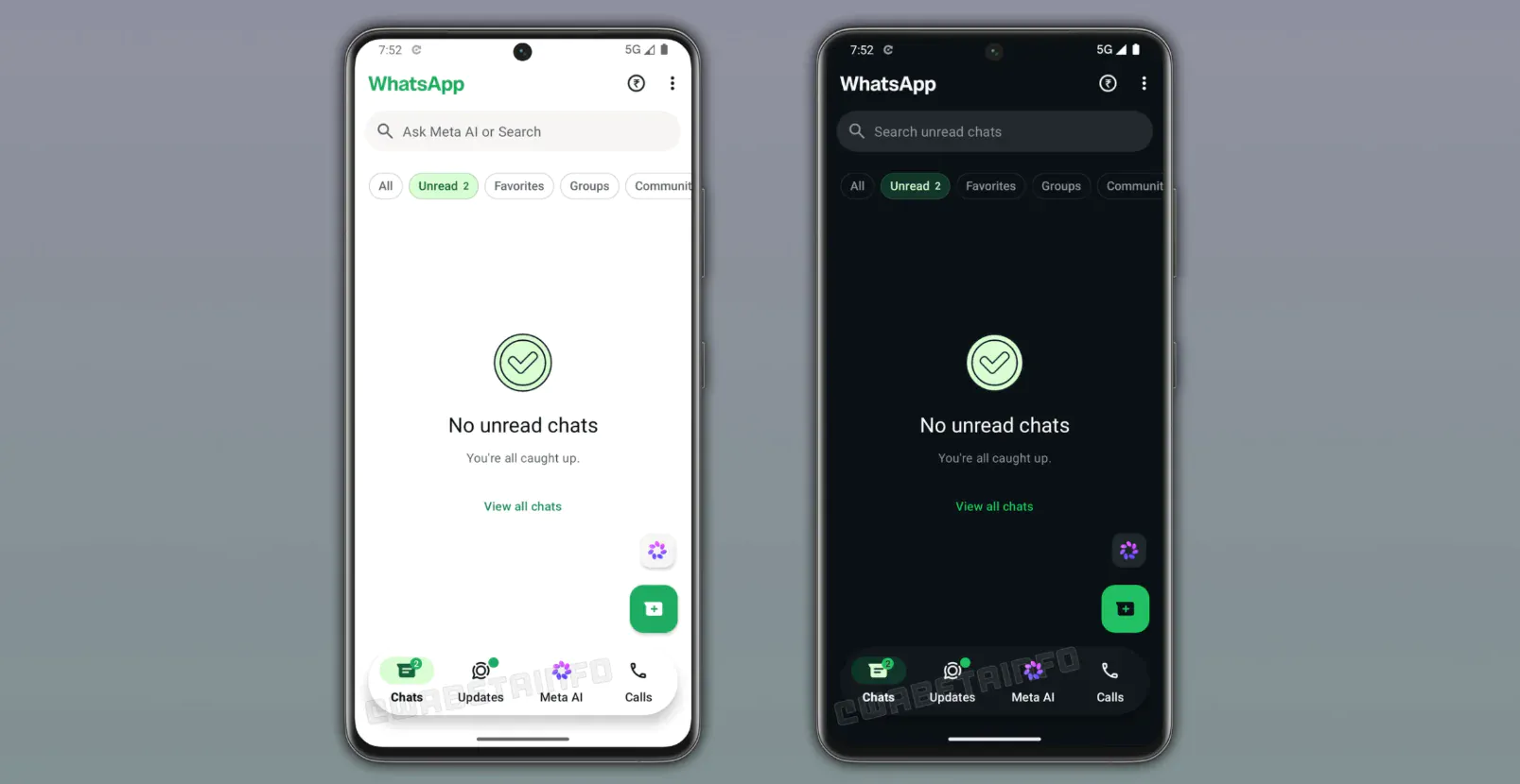 barra di navigazione WhatsApp WhatsApp per Android prepara una barra fluttuante in stile iOS