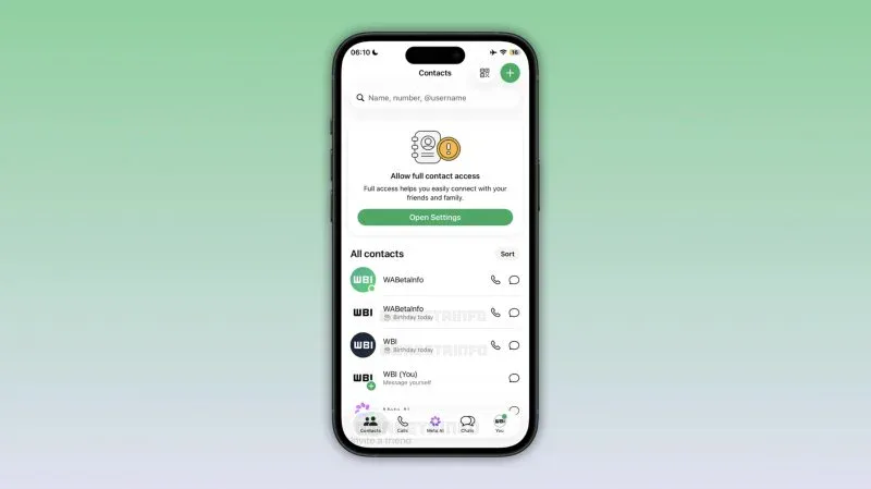 WhatsApp avvisa dei compleanni: nuova scheda Contatti su iPhone