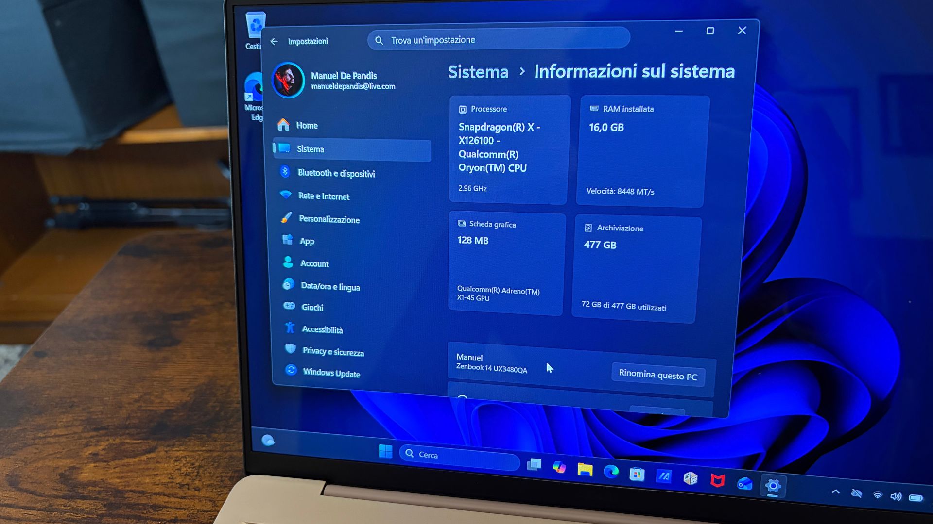 ASUS Zenbook 14 - caratteristiche ASUS Zanbook 14