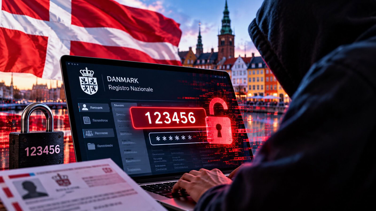 Registro residenti Danimarca violato: la password era 123456
