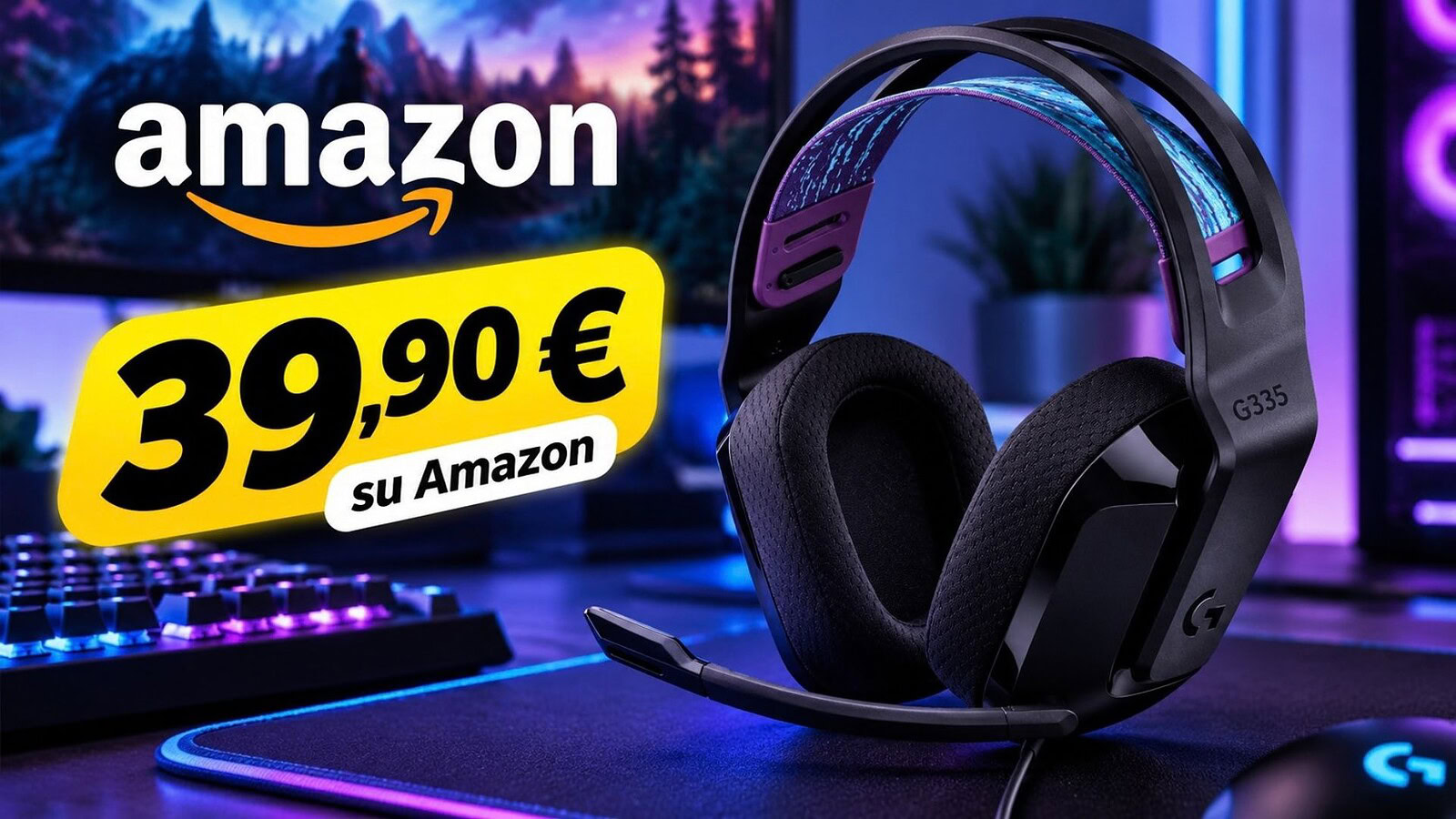 Logitech G335 a 39,90€ su Amazon: le cuffie gaming da 240 grammi
