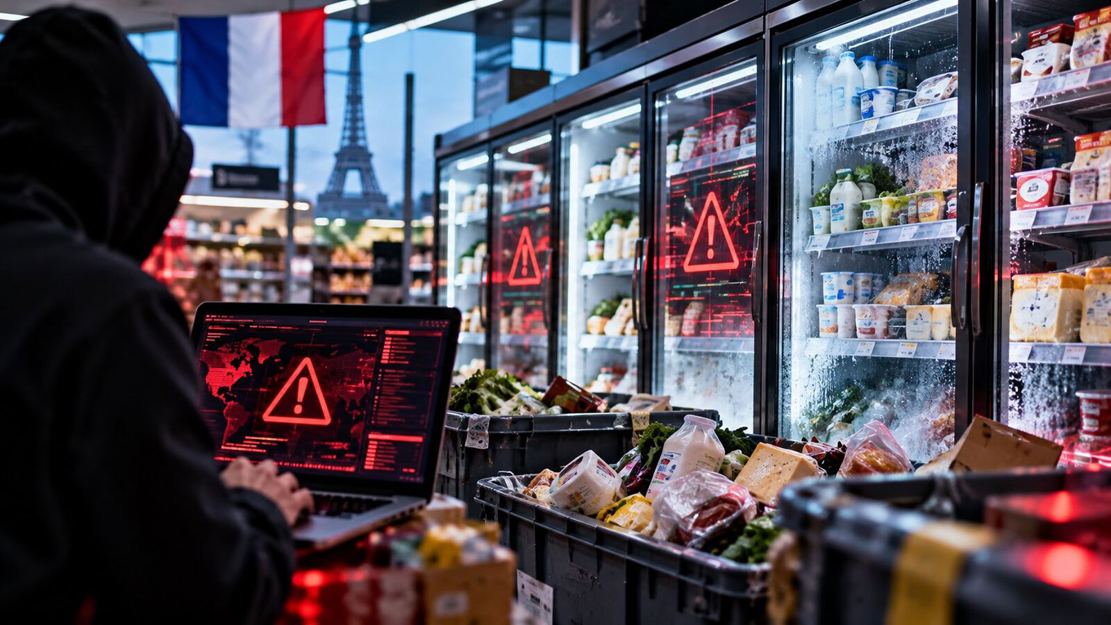 Cyberattacco ai supermercati francesi: frigoriferi fino a 80 °C