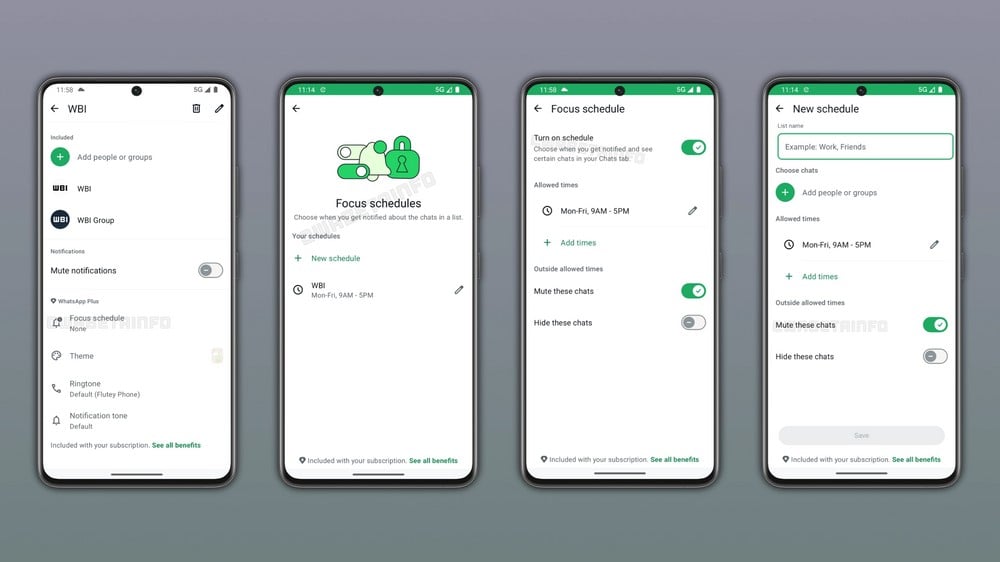 WhatsApp Plus, notifiche programmate per liste di chat in test