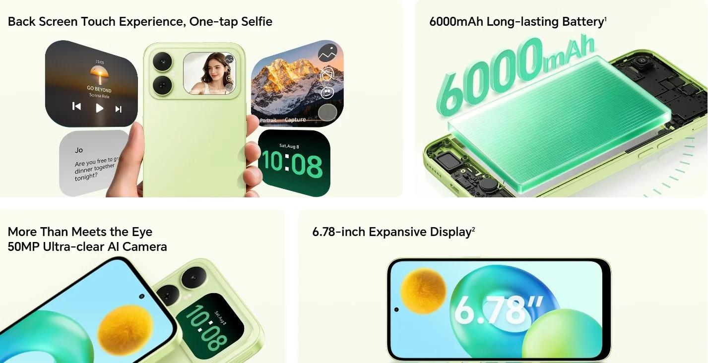 Honor Play 20C Honor Play 20C è ufficiale: lo schermo posteriore ora anche in fascia economica
