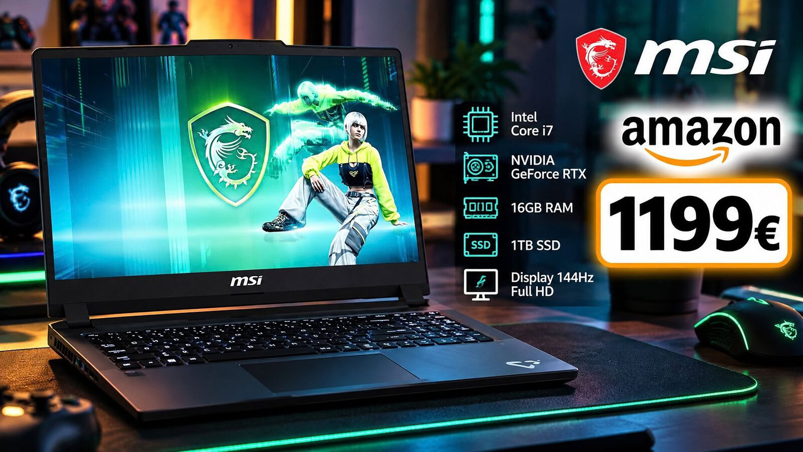 MSI Cyborg 15 con RTX 5060 al minimo storico: 1.199€ su Amazon