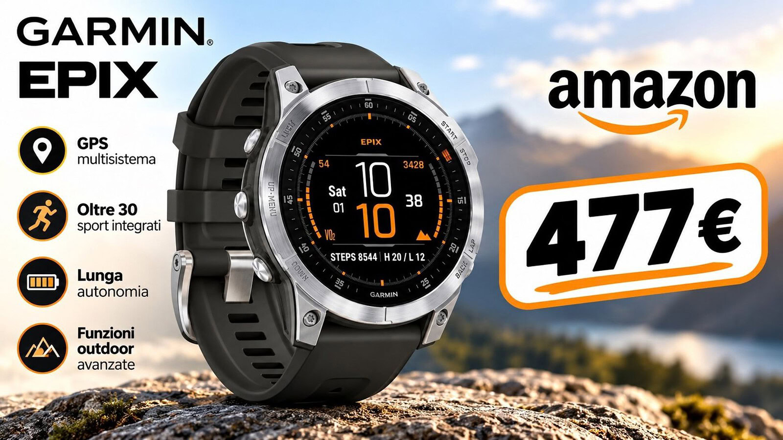 Garmin epix Gen 2 scende a 477€: AMOLED e fino a 16 giorni