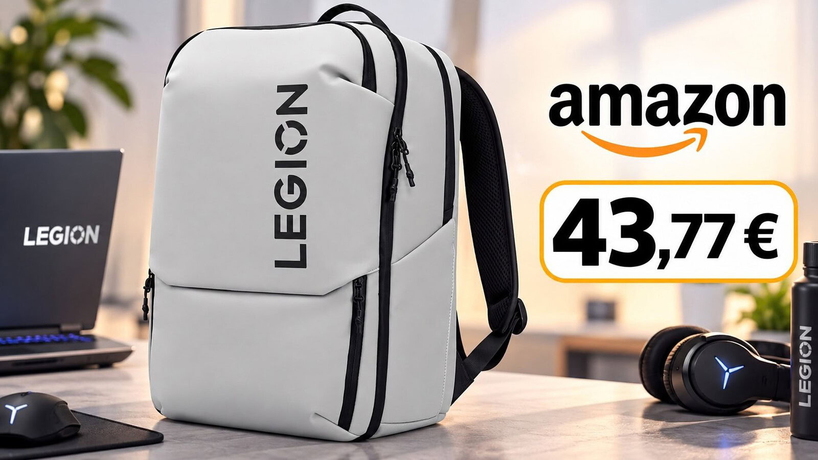 Lenovo Legion GB800 scende a 43,77 euro: zaino gaming da 21 litri