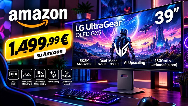 LG UltraGear evo AI 39 pollici al minimo storico su Amazon