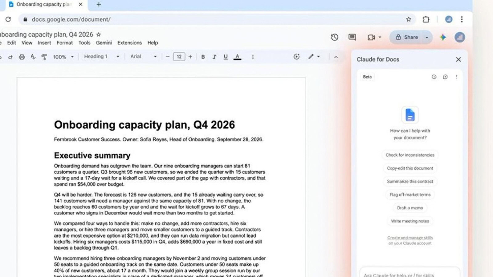 Claude for Google Workspace