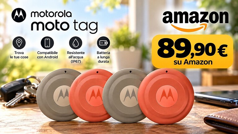 Motorola Moto Tag 2, pack da 4 in sconto del 36% su Amazon