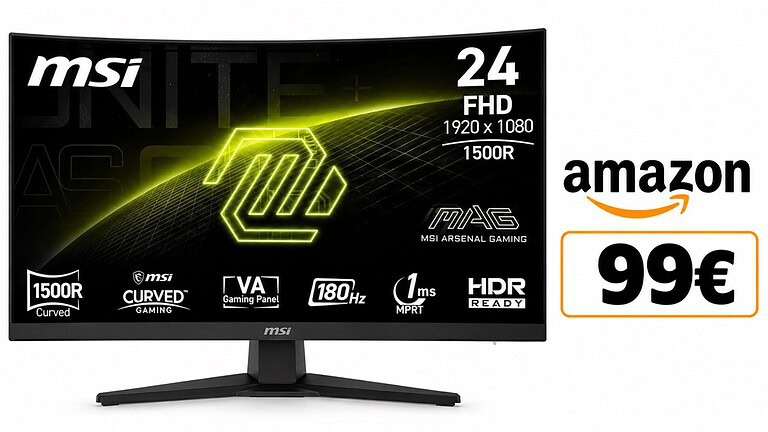 Monitor gaming MSI curvo a 99€: 180 Hz al minimo storico