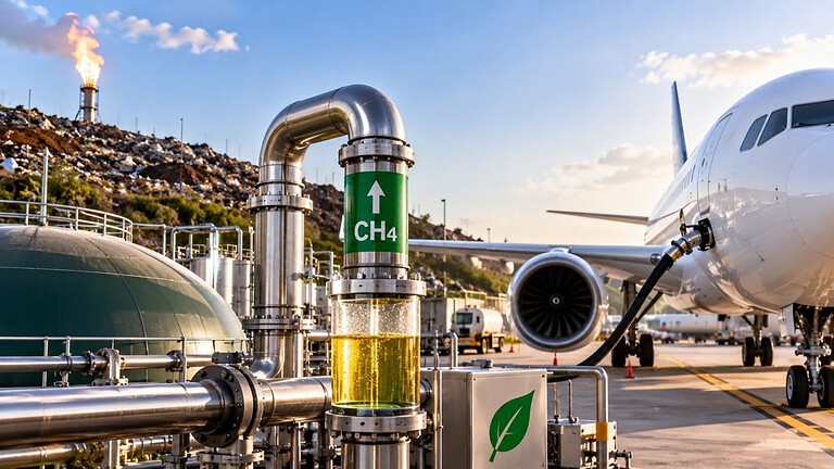 Aether Fuels, carburante per aerei dal gas di una discarica